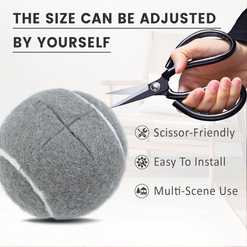 Dekafri Tennis Balls For Walkers Pre Cut 4pcs Walker Tennis Balls Precut For Seniors, Pre-Cut Ball For Walker Feet And Chair Legs, Universal Walker Glides Ball For Floor Protection, Fits Most Legs (Gray) - Image 3